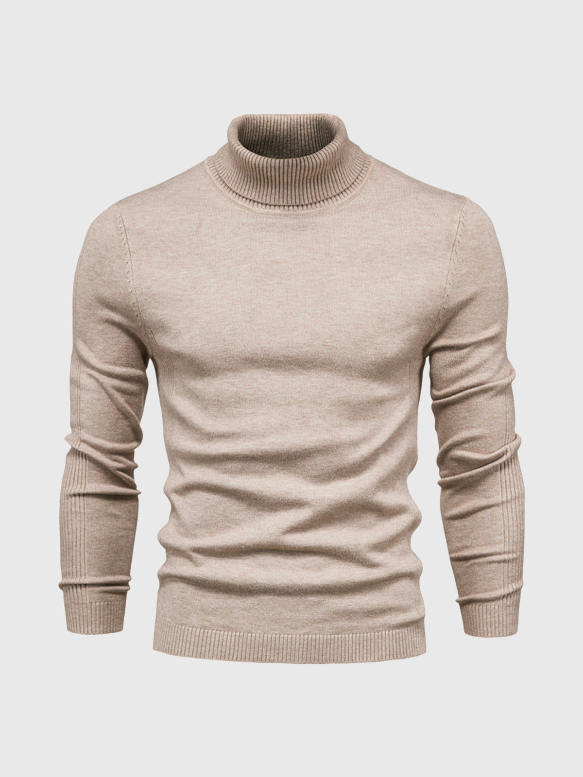 Lekki bawełniany sweter z golfem dla mężczyzn - Elegancki i ponadczasowy design