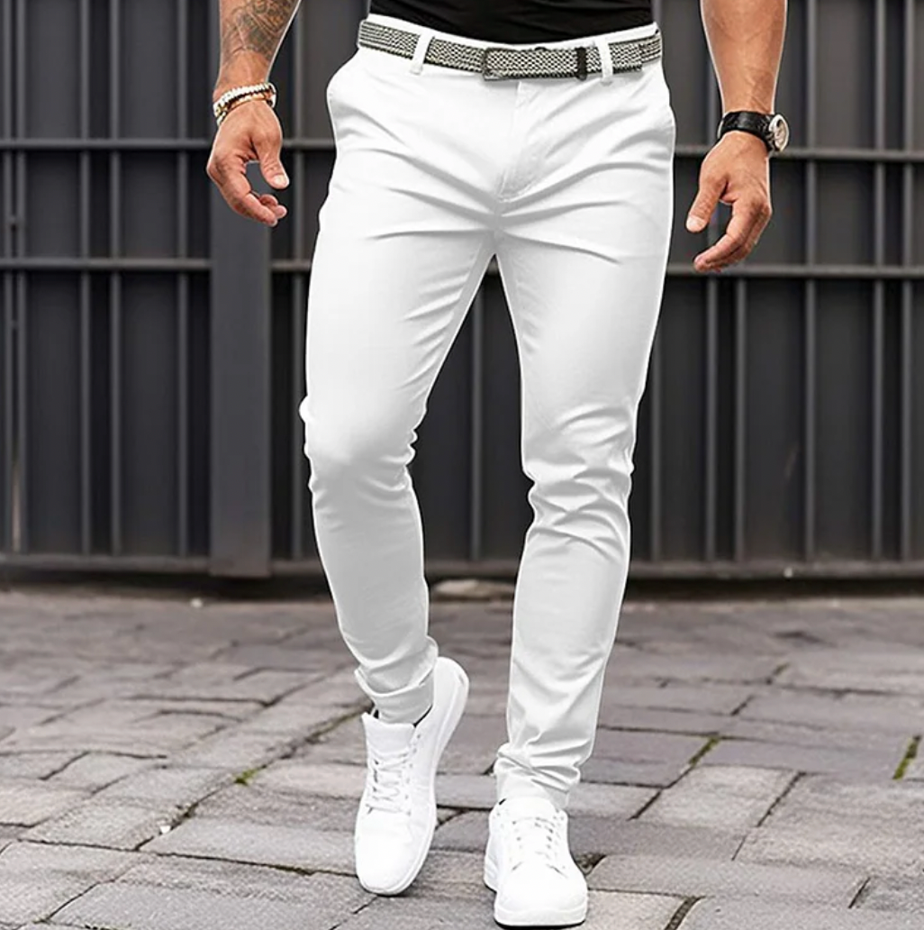 Spodnie chino szyte na miarę dla mężczyzn - stylowe spodnie na lato