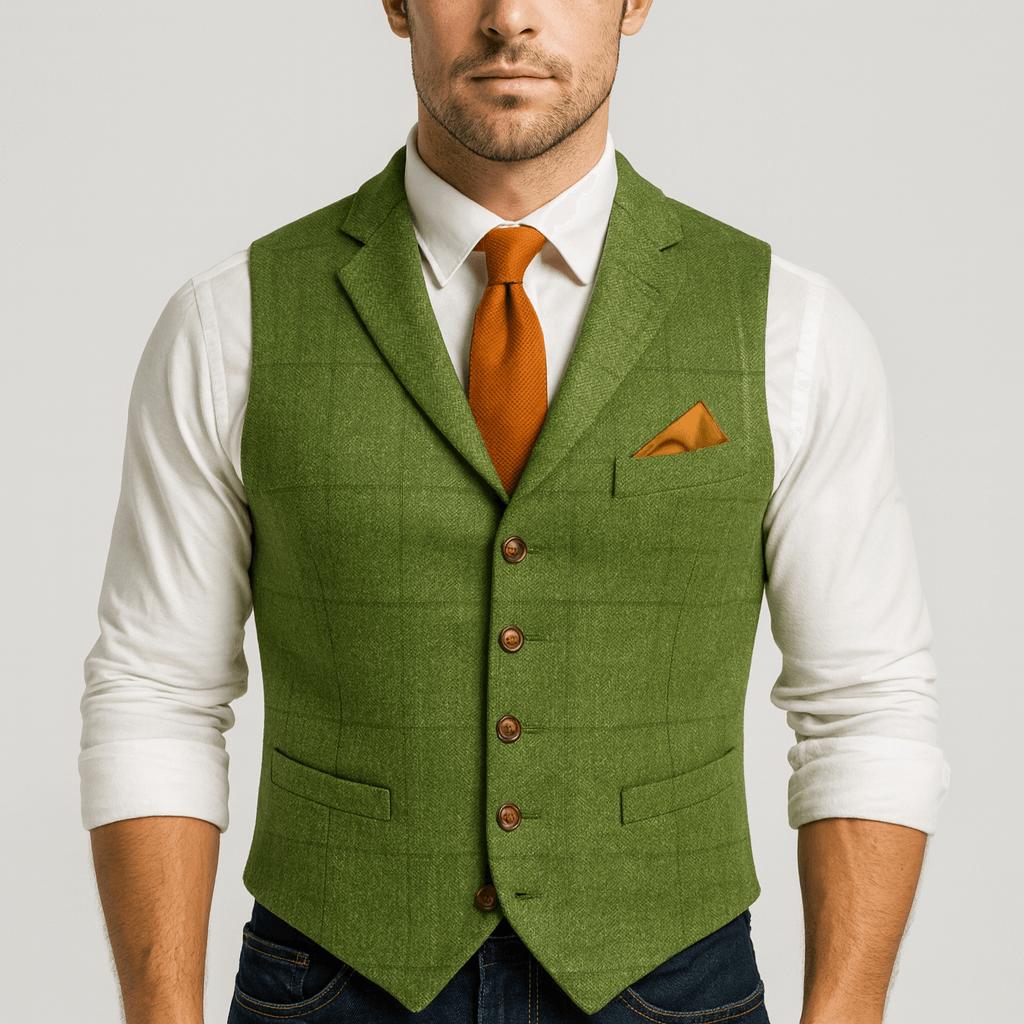 Jednorzędowa kamizelka o dopasowanym kroju dla mężczyzn – formalny wygląd