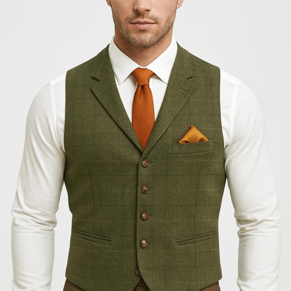 Jednorzędowa kamizelka o dopasowanym kroju dla mężczyzn – formalny wygląd