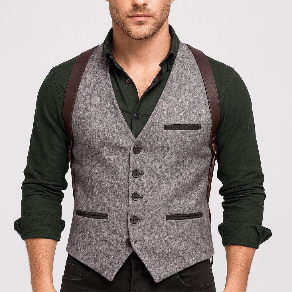 Kamizelka skórzana dla mężczyzn - stylowa, wysokiej jakości, swobodna elegancja