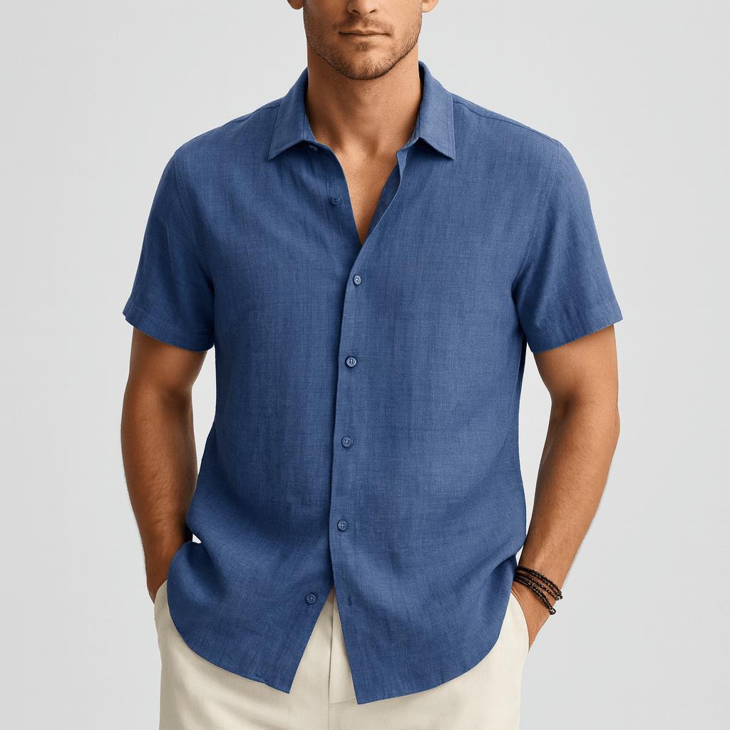 Klasyczna koszula męska z krótkim rękawem i zapięciem na guziki