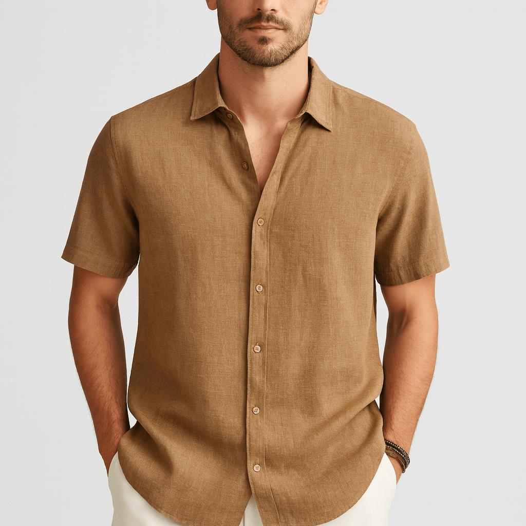 Klasyczna koszula męska z krótkim rękawem i zapięciem na guziki