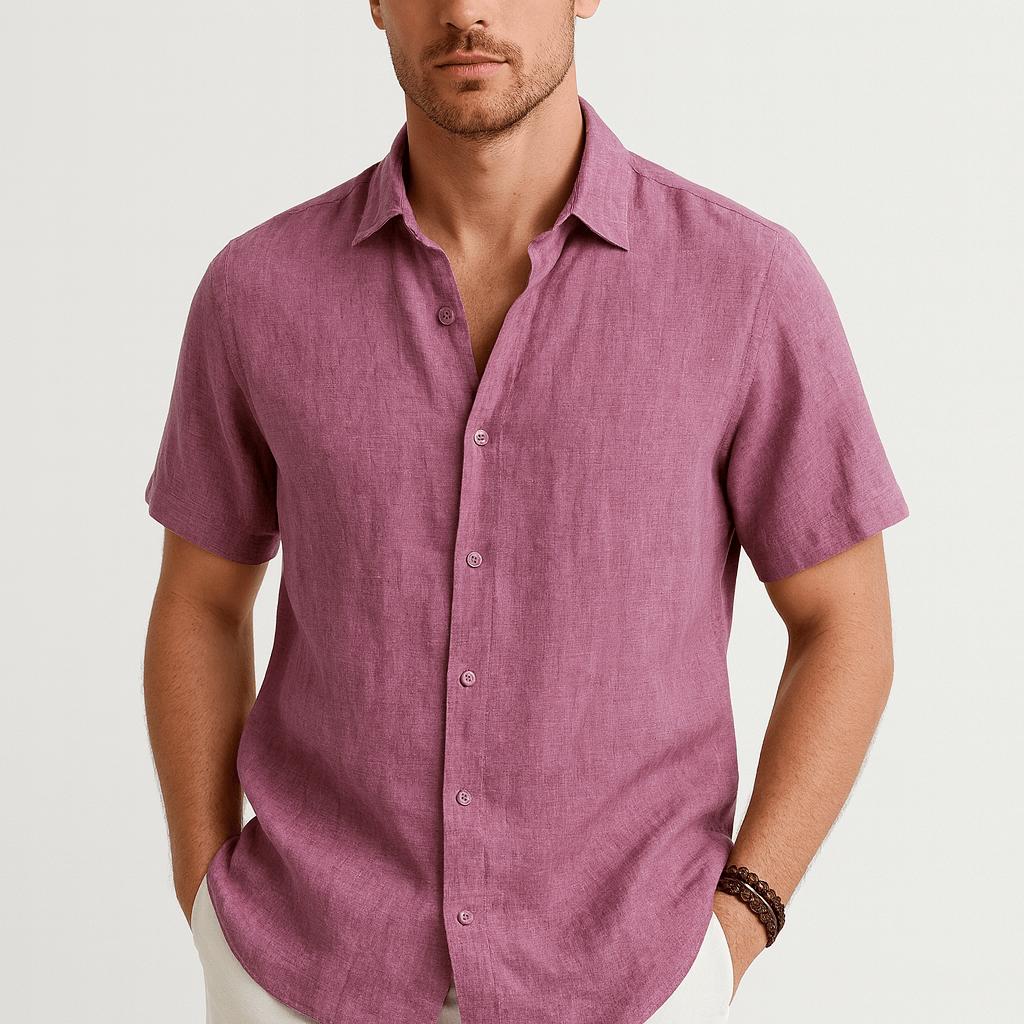 Klasyczna koszula męska z krótkim rękawem i zapięciem na guziki