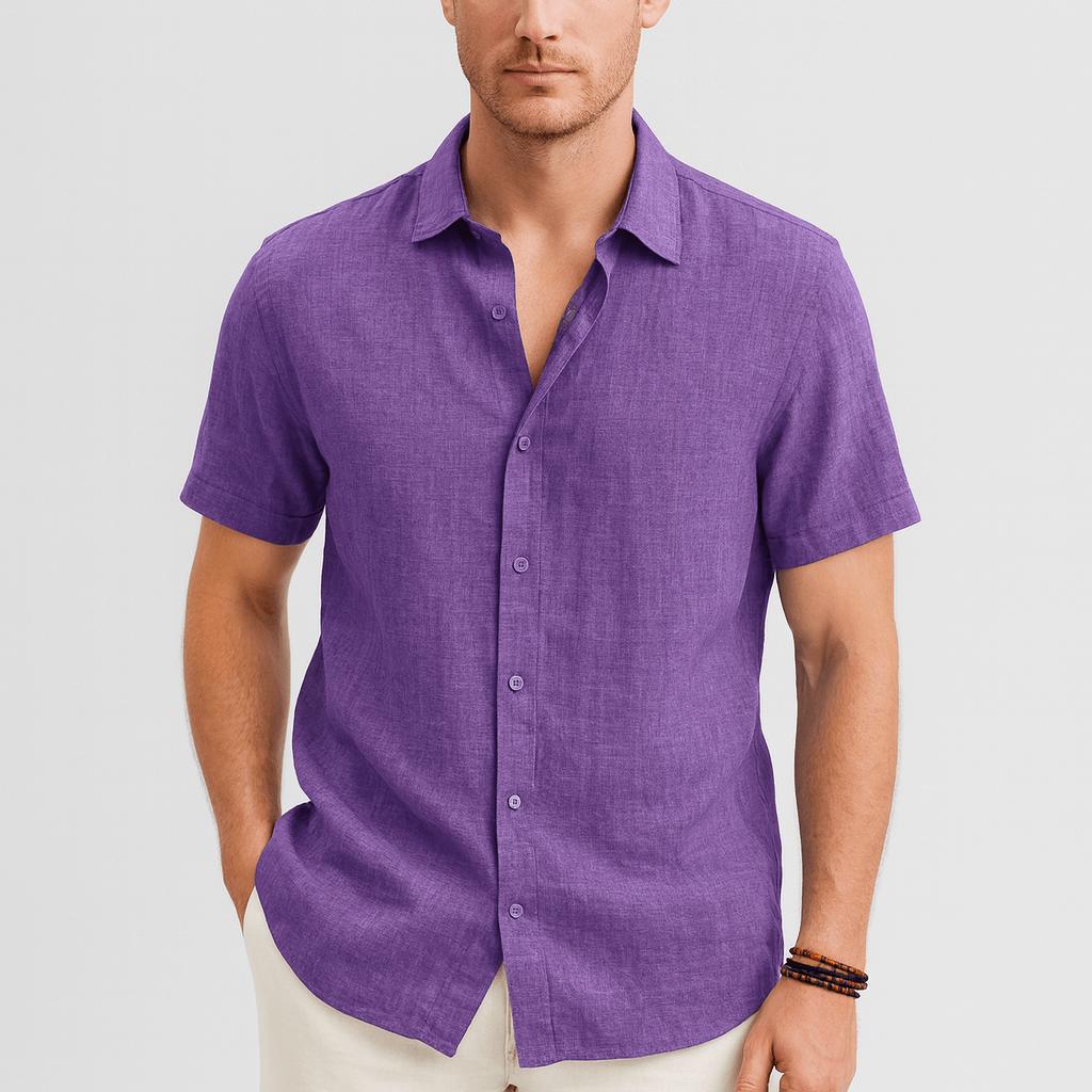 Klasyczna koszula męska z krótkim rękawem i zapięciem na guziki