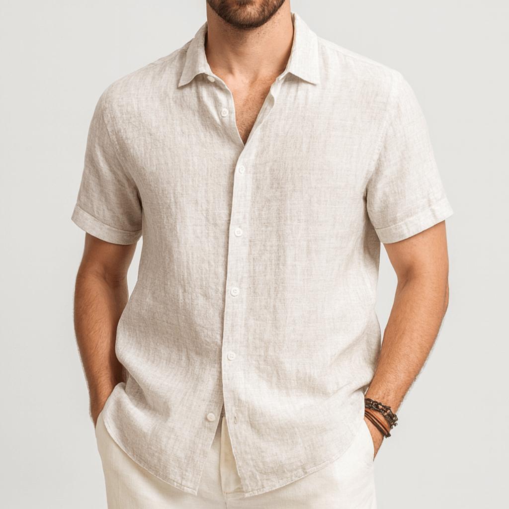 Klasyczna koszula męska z krótkim rękawem i zapięciem na guziki
