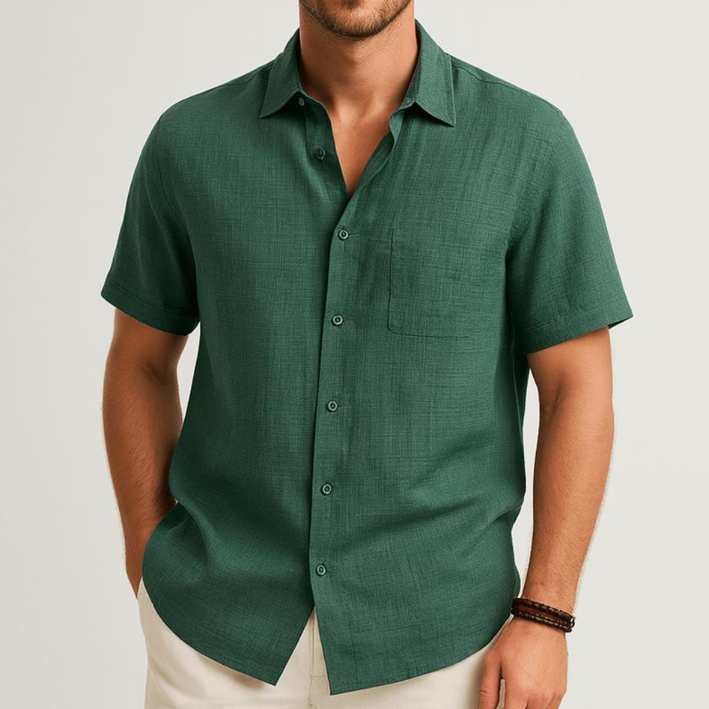 Klasyczna koszula męska z krótkim rękawem i zapięciem na guziki