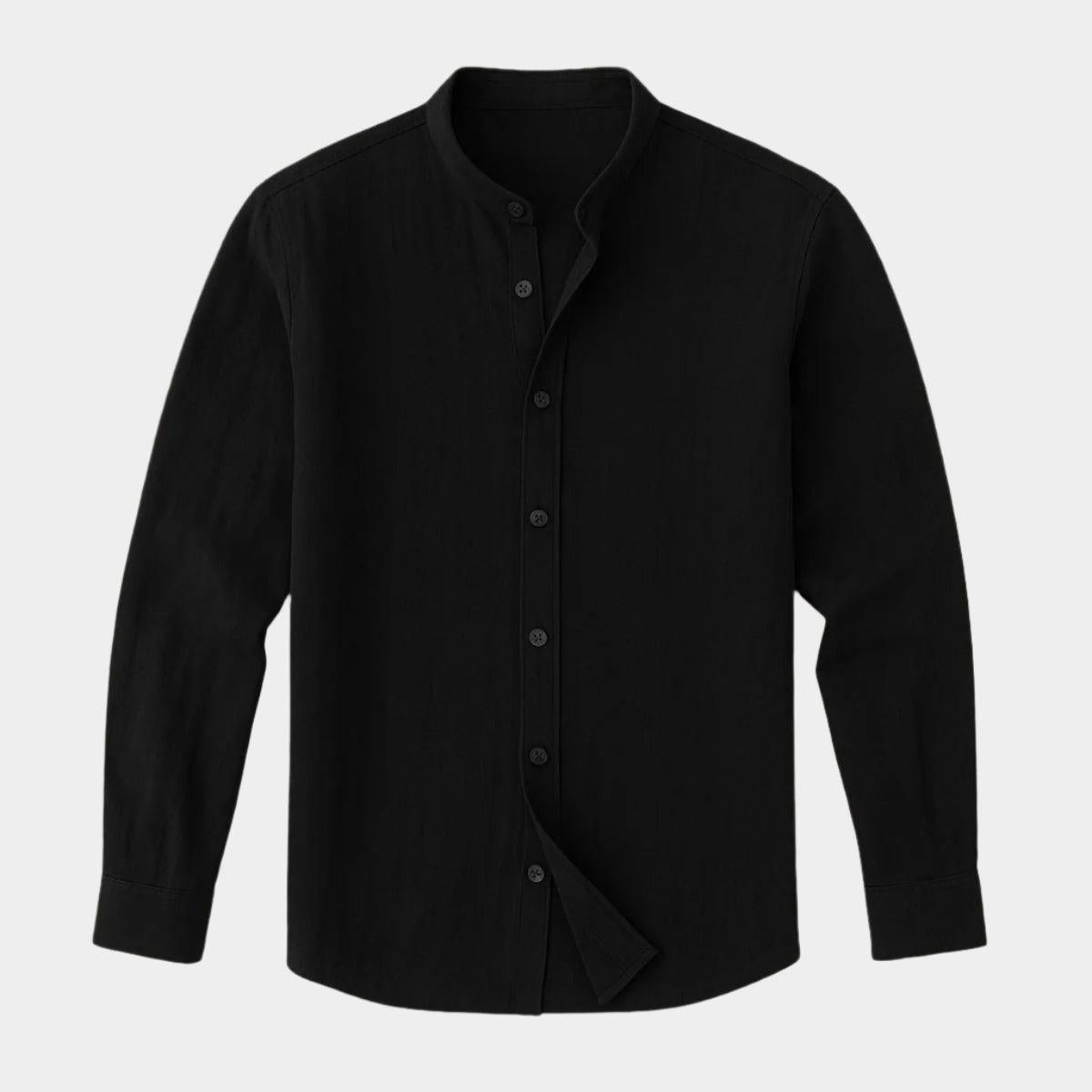 Koszula męska na lato, lniana, zapinana na guziki, o luźnym kroju