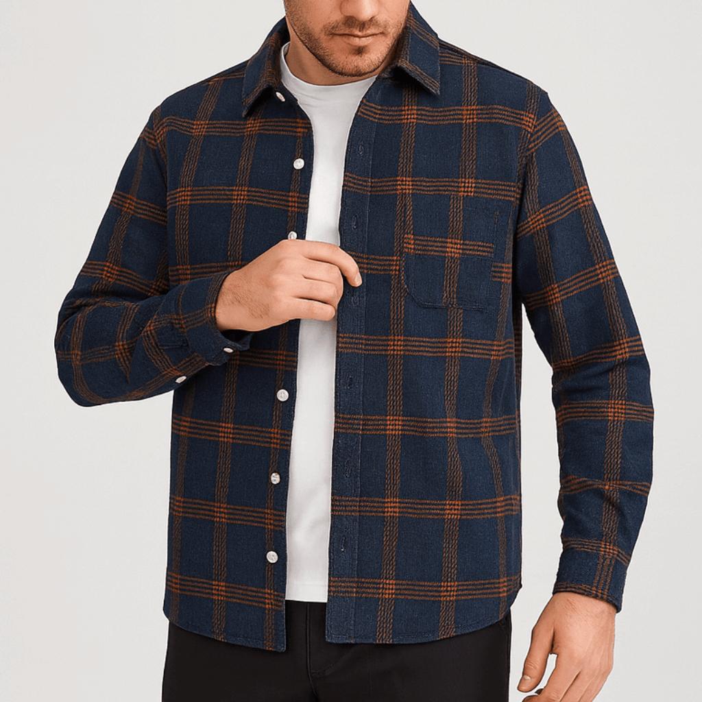 Koszula w kratę z guzikami dla mężczyzn – lekka i przewiewna