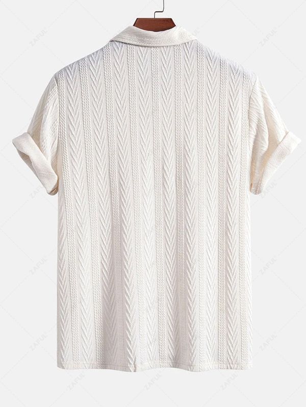 Koszula z krótkim rękawem i teksturą żakardową oraz proste spodnie zestawy