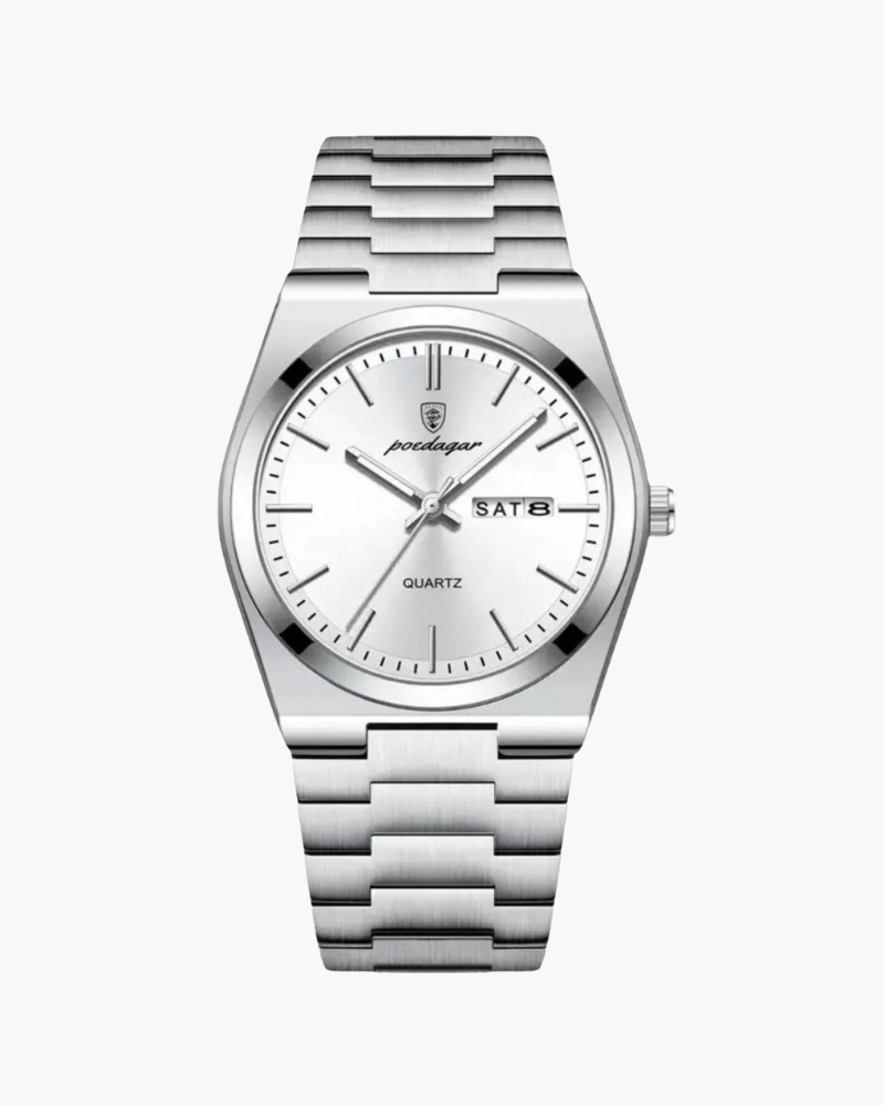 Zegarek Męski Stalowy 41 mm Czarny Kwarcowy z Chronografem i Wodoodpornością-3