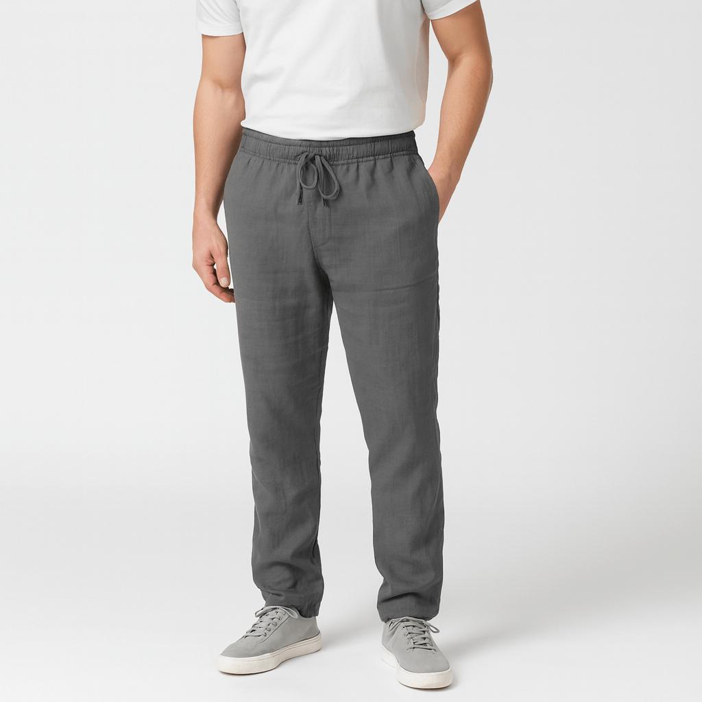 Lekkie i przewiewne spodnie lniane z gumką w pasie dla mężczyzn