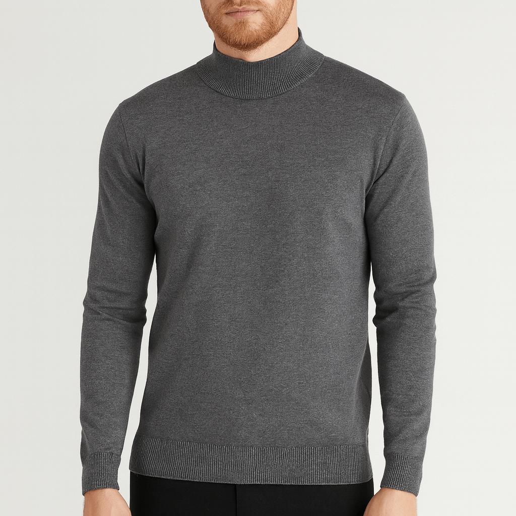 Luksusowy sweter z półgolfem dla mężczyzn - Styl starych pieniędzy