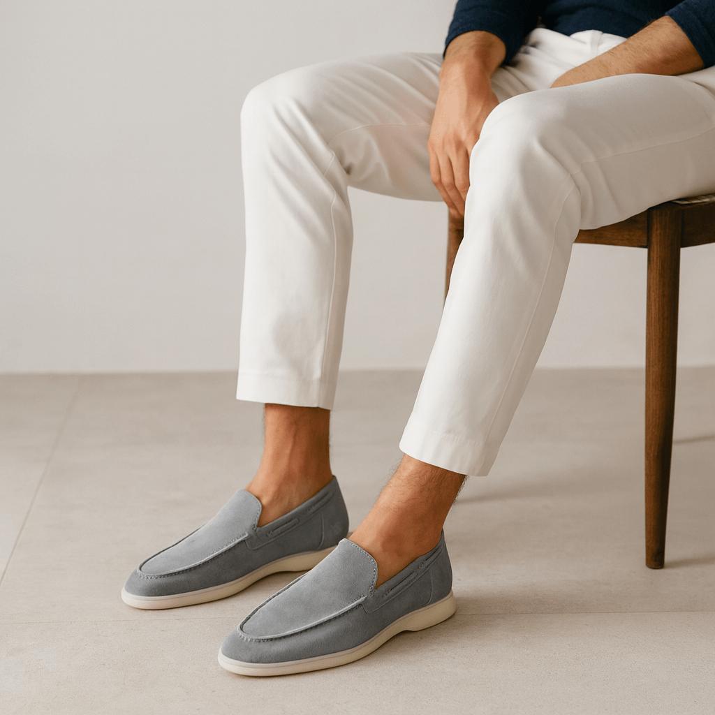 Mokasyny zamszowe wsuwane z najwyższej jakości skóry dla mężczyzn