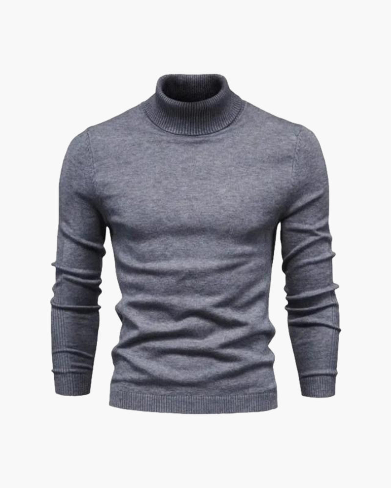 Variant image for Męski Golf Merino Wełna Szary Rozmiar M Ciepły Sweter Golfowy-17