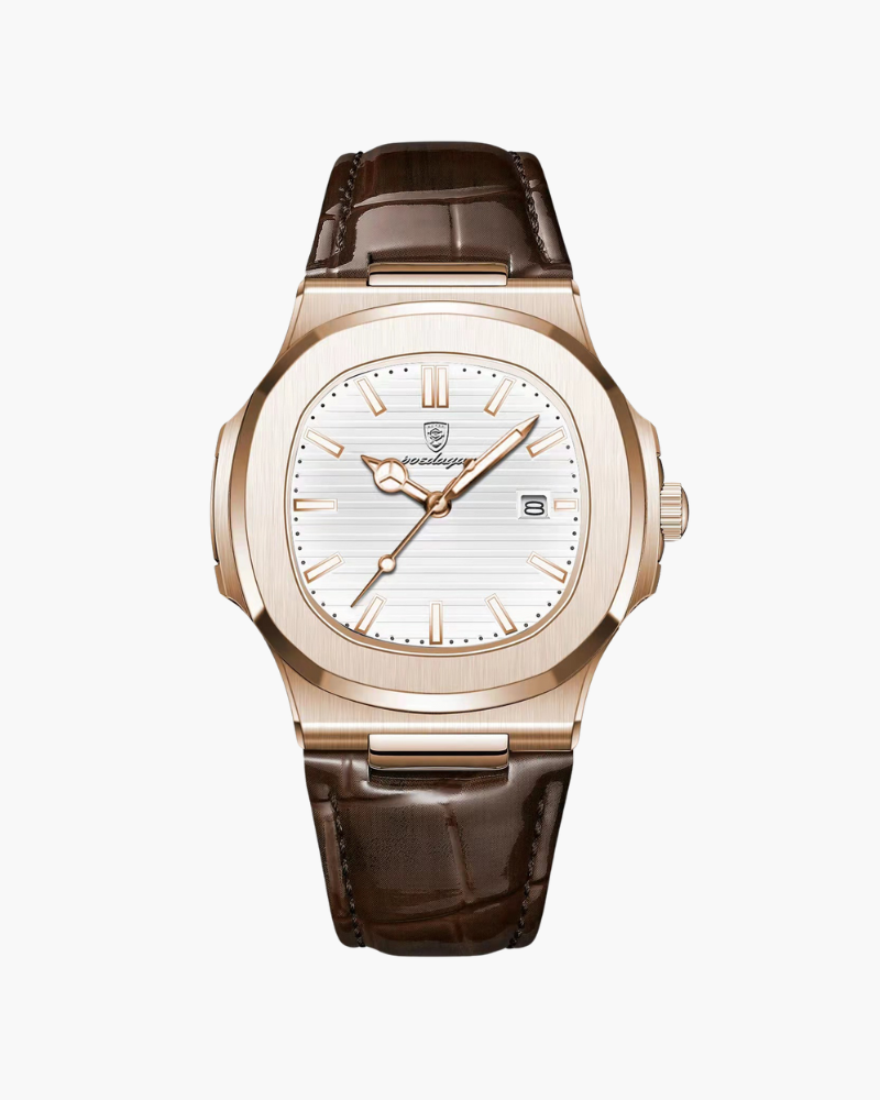 Variant image for Męski Zegarek Skórzany 41 mm Czarny Stal Nierdzewna z Chronografem i Wodoodpornością-4