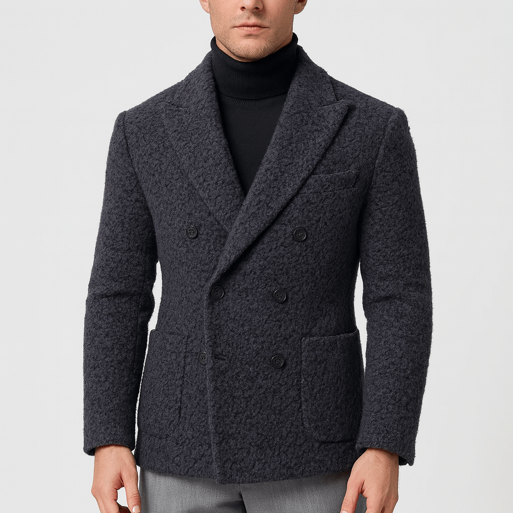 Noirski | Blezery dwurzędowa z polaru z kieszenią na piersi