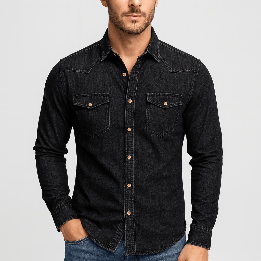 Noirski | Dżinsowa koszula z klasycznym kołnierzykiem