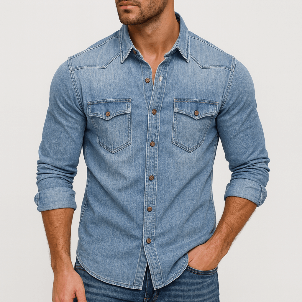 Noirski | Dżinsowa koszula z klasycznym kołnierzykiem