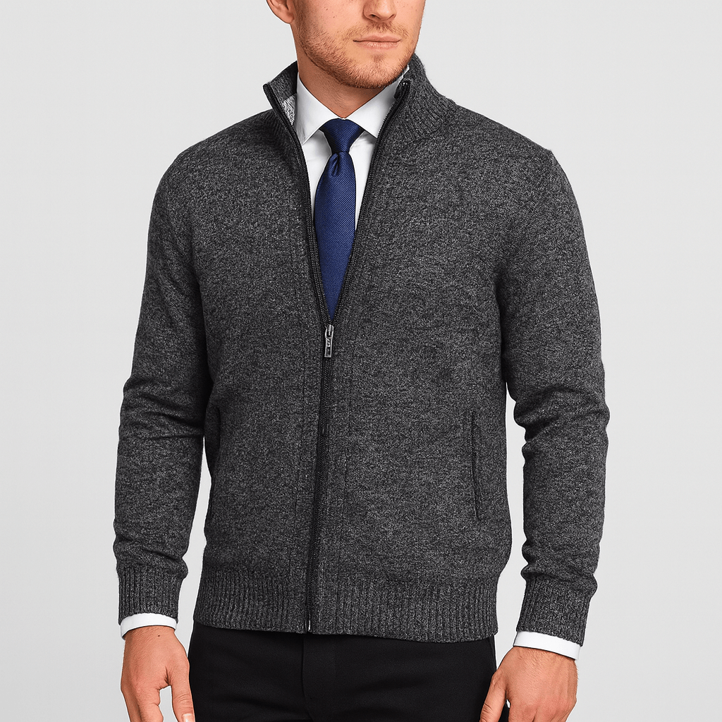 Noirski | Elegancki kardigan z wysokim kołnierzem