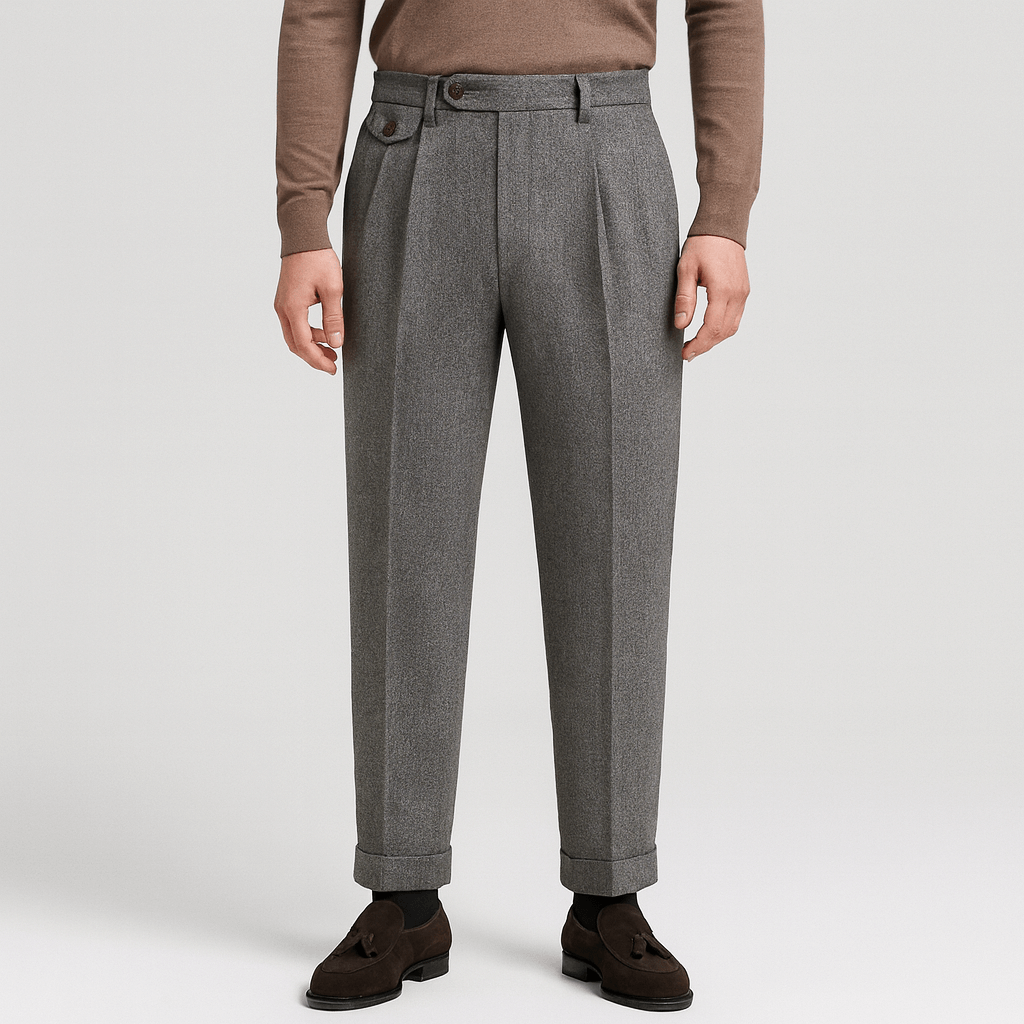 Noirski | Eleganckie, dopasowane spodnie z wełny z wysokim stanem