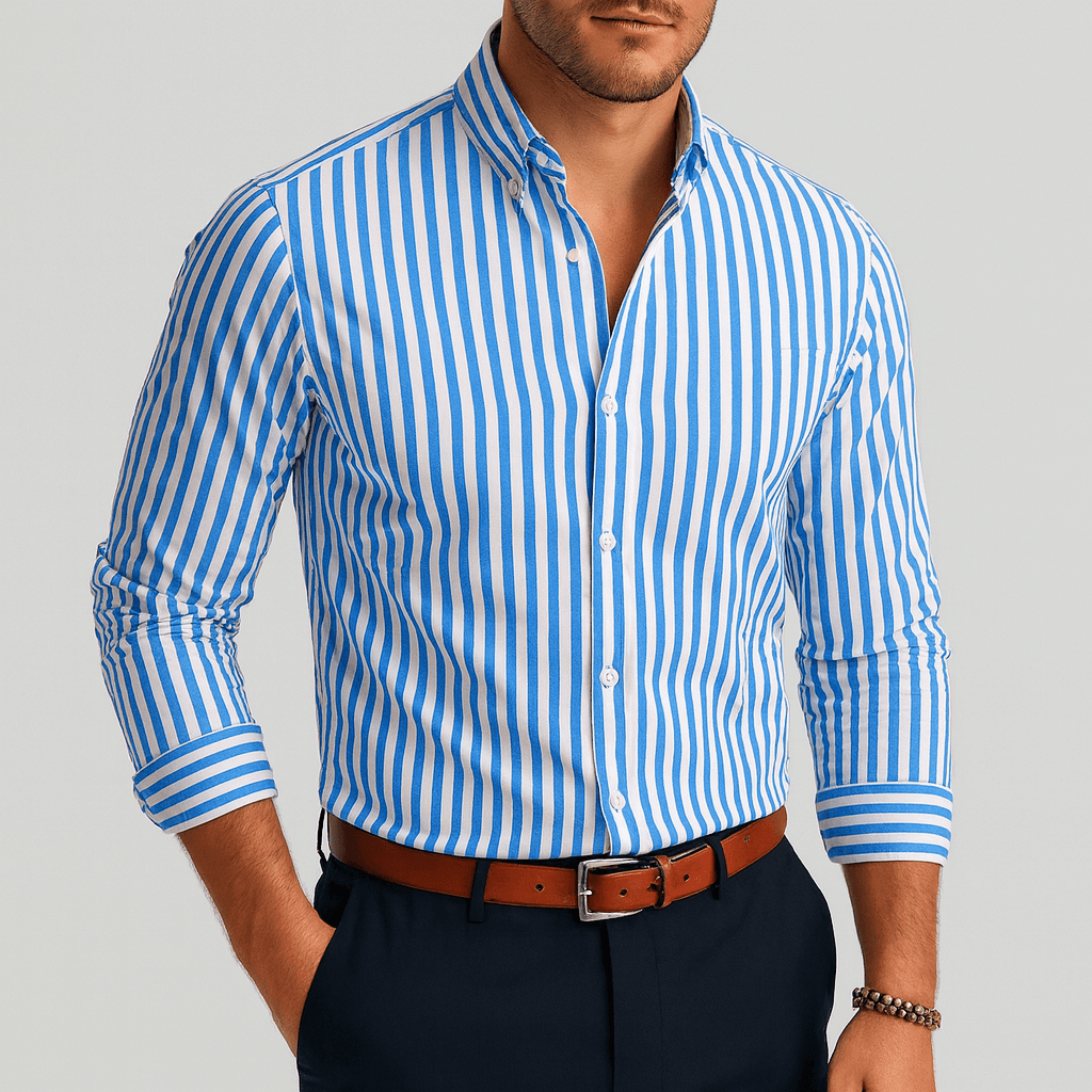 Noirski | Klasyczna bawełniana koszula formalna w paski