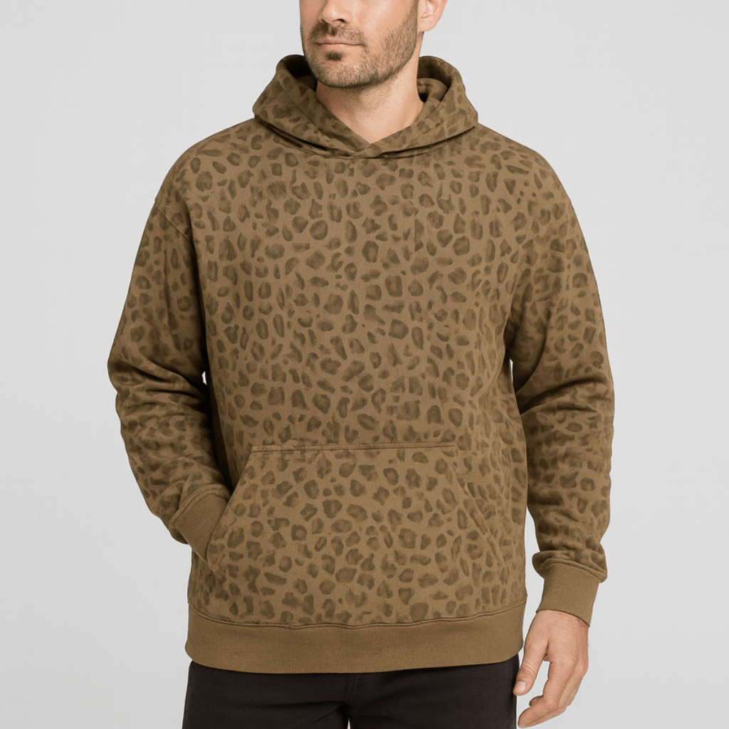 Noirski | Luźna bluza z kapturem w panterkę