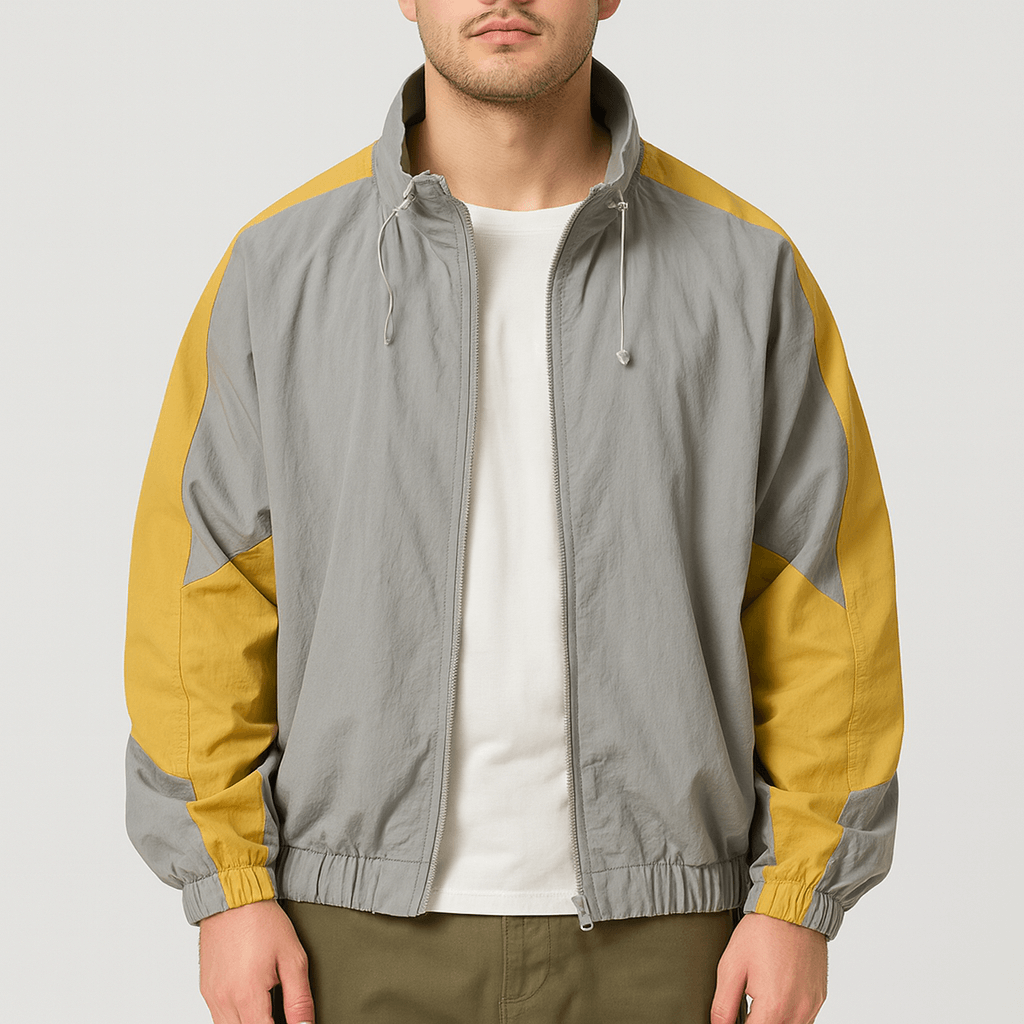 Noirski | Luźna kurtka wiatrówka w blokach kolorów