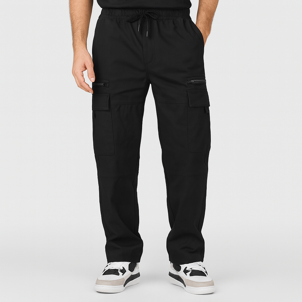 Noirski | Luźne spodnie z szerokimi nogawkami i kieszeniami