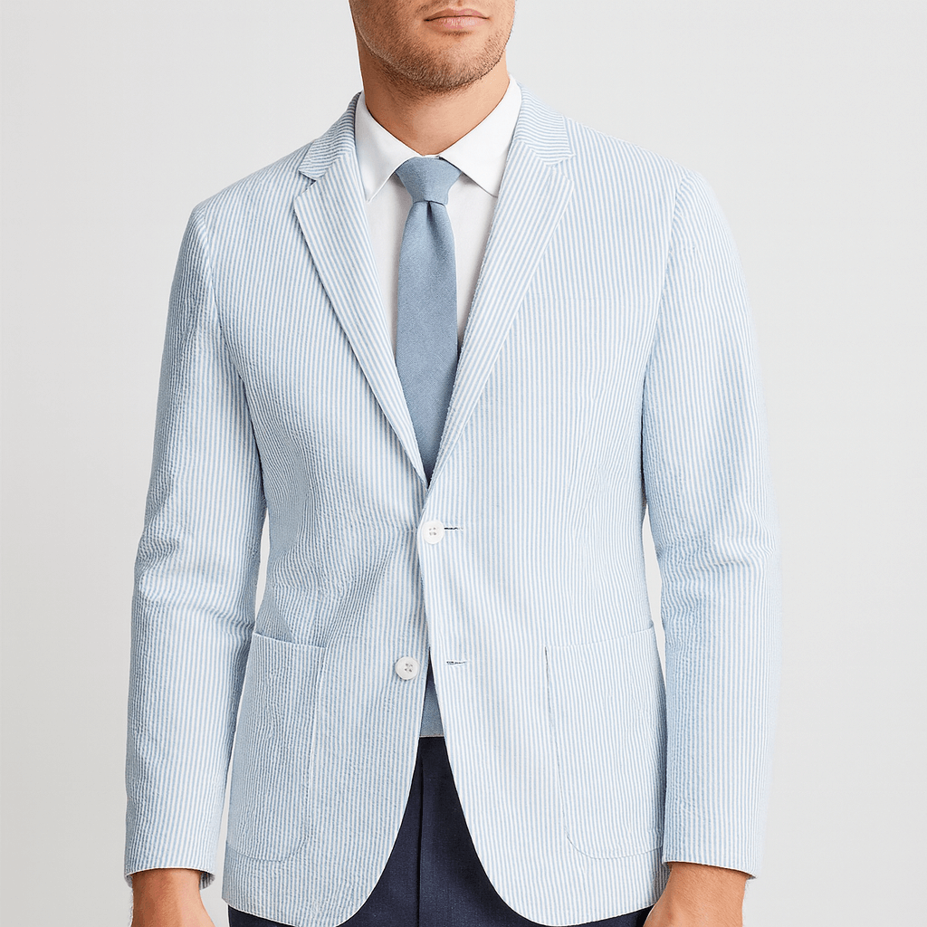 Noirski | Marynarka w paski z marszczeniami