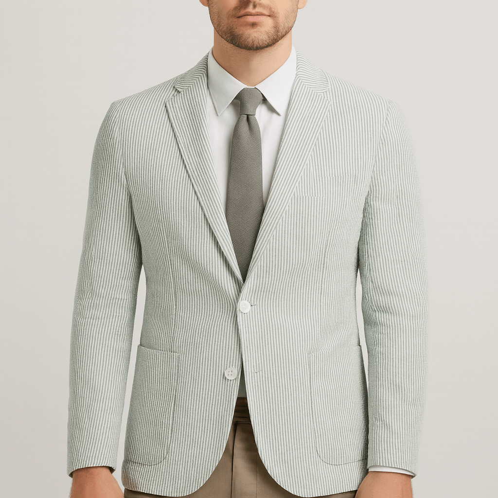 Noirski | Marynarka w paski z marszczeniami