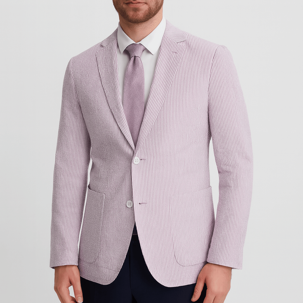 Noirski | Marynarka w paski z marszczeniami