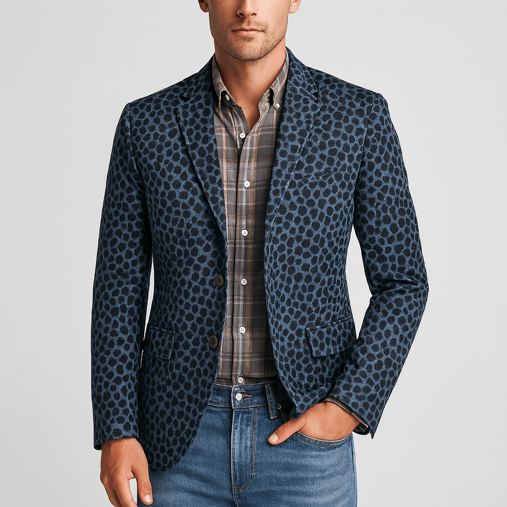 Noirski | Marynarka z mieszanki bawełny z nadrukiem w panterkę