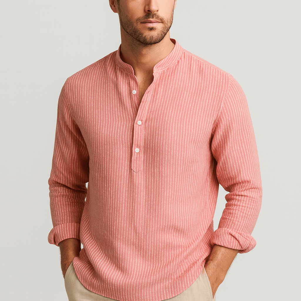 Noirski | Miękka, formalna koszula w paski z długim rękawem