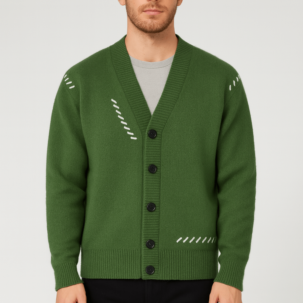 Noirski | Miękki wełniany kardigan z klasycznym guzikiem