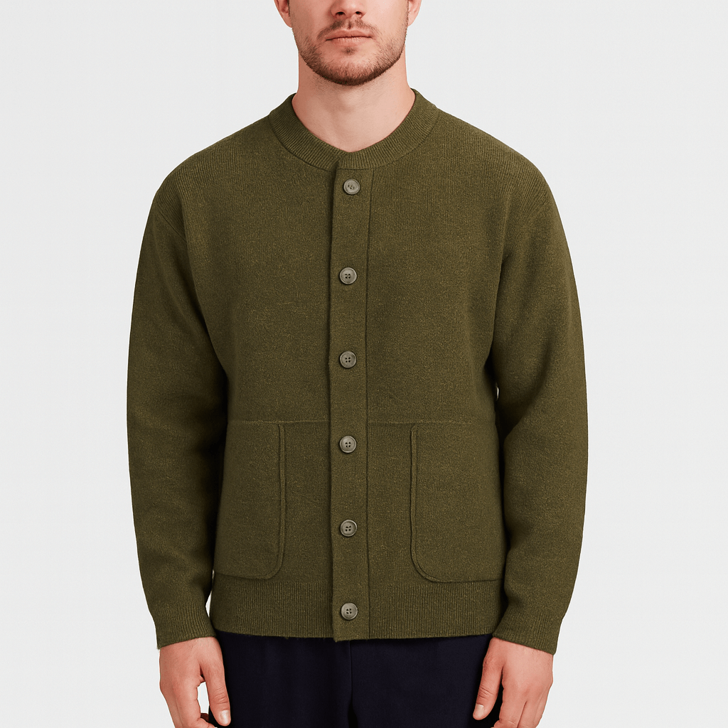 Noirski | Wełniany długi kardigan zapinany na guziki