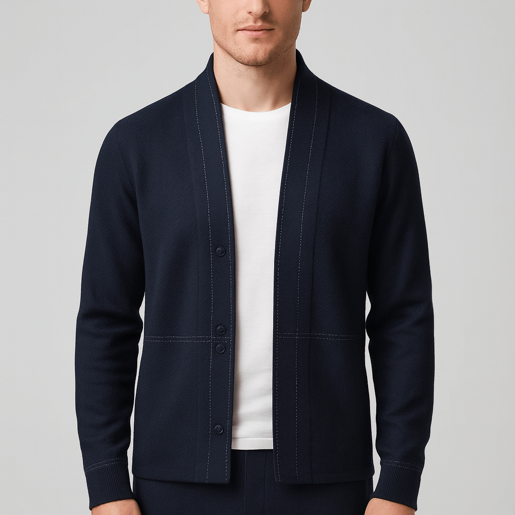 Noirski | Wełniany kardigan z żakardowym wzorem