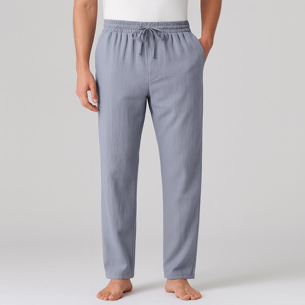 Oddychające, lniane spodnie casualowe dla mężczyzn – Wygoda i ponadczasowy styl