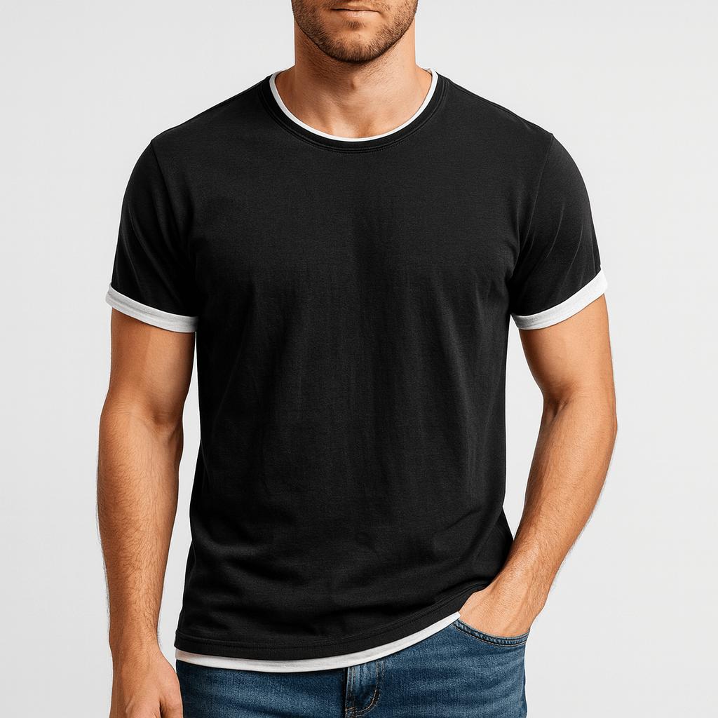 Podstawowa bawełniana koszulka z okrągłym dekoltem i krótkim rękawem dla mężczyzn