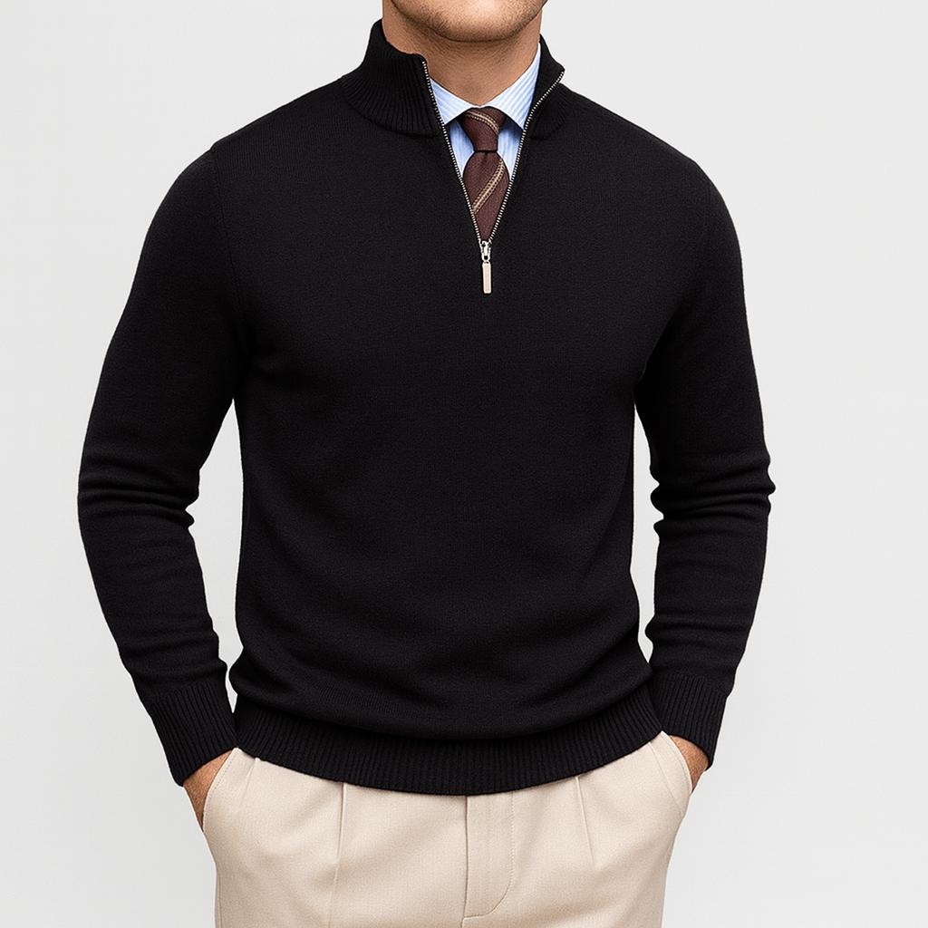 Sweter z zamkiem błyskawicznym mieszanki wełny, elegancki, codzienny