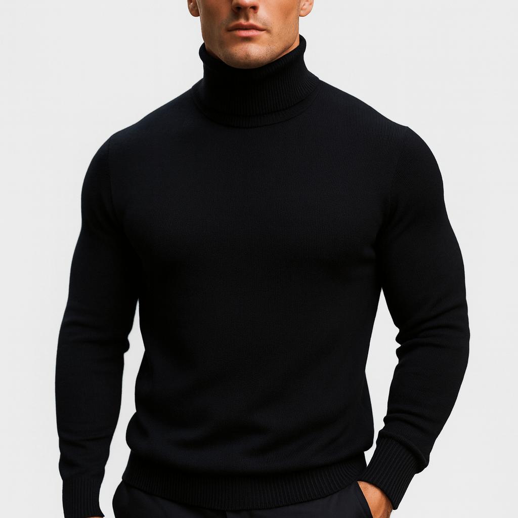 Wygodny bawełniany sweter z golfem dla mężczyzn - miękki i wysokiej jakości