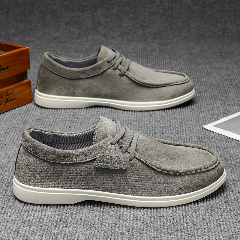 Buty męskie casual sneakersy z zamszu, sznurowane na co dzień i na lato - półbuty, buty sportowe - view 4
