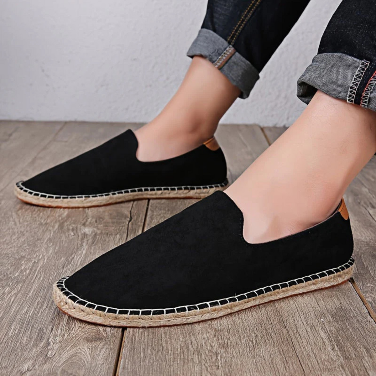 Espadryle męskie wsuwane, lekkie buty na lato z plecioną krawędzią - zdjęcie 4
