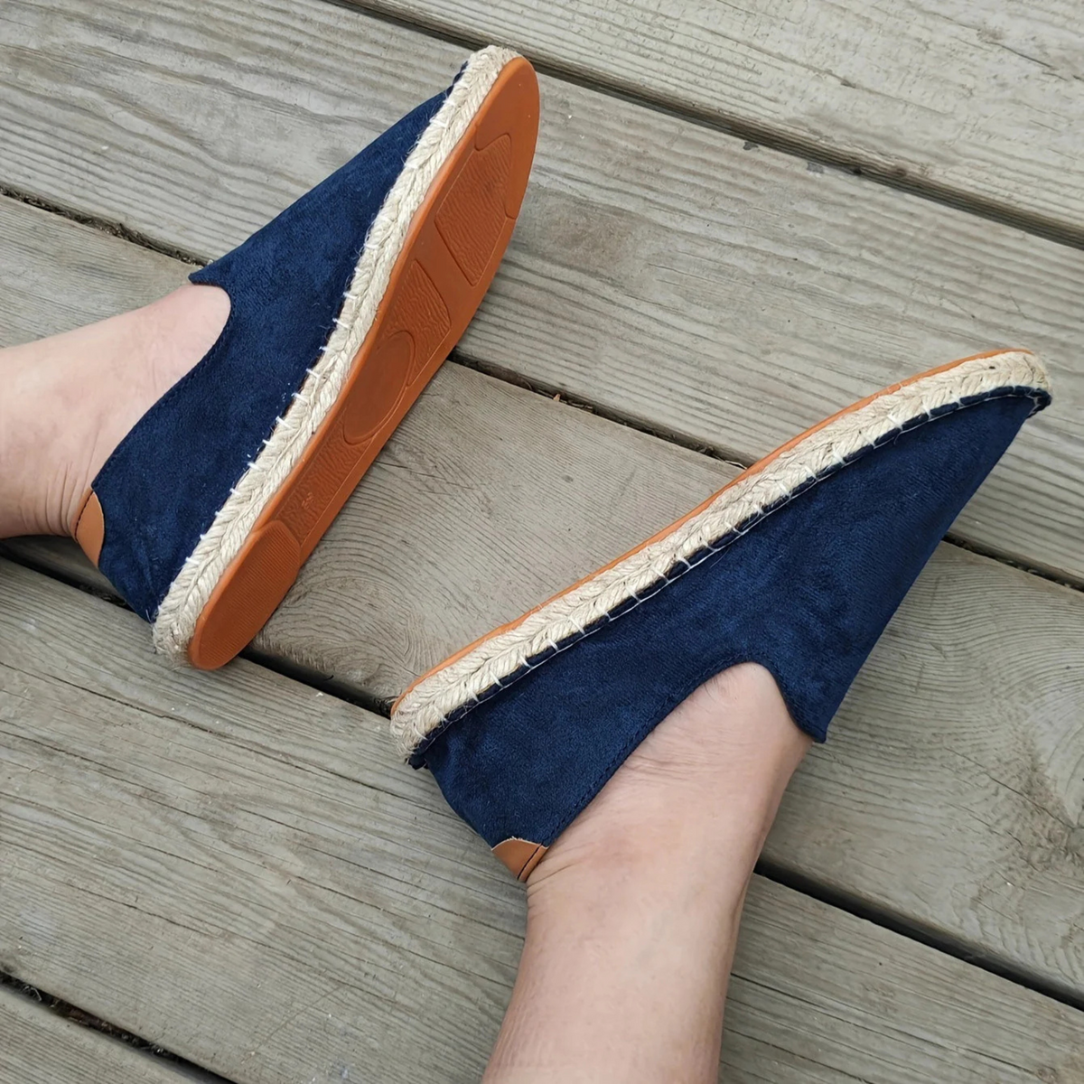 Espadryle męskie wsuwane, lekkie buty na lato z plecioną krawędzią - zdjęcie 7