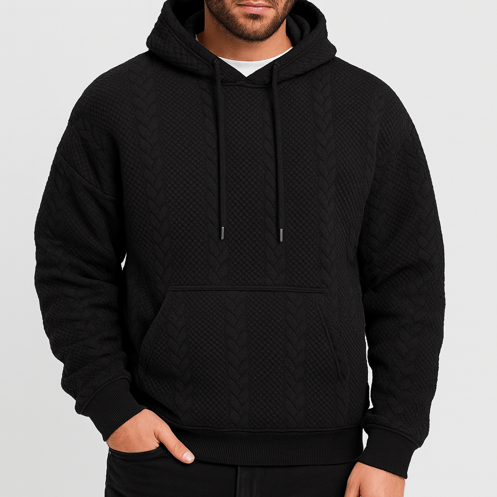 Noirski | Bluza z kapturem z dzianiny kablowej