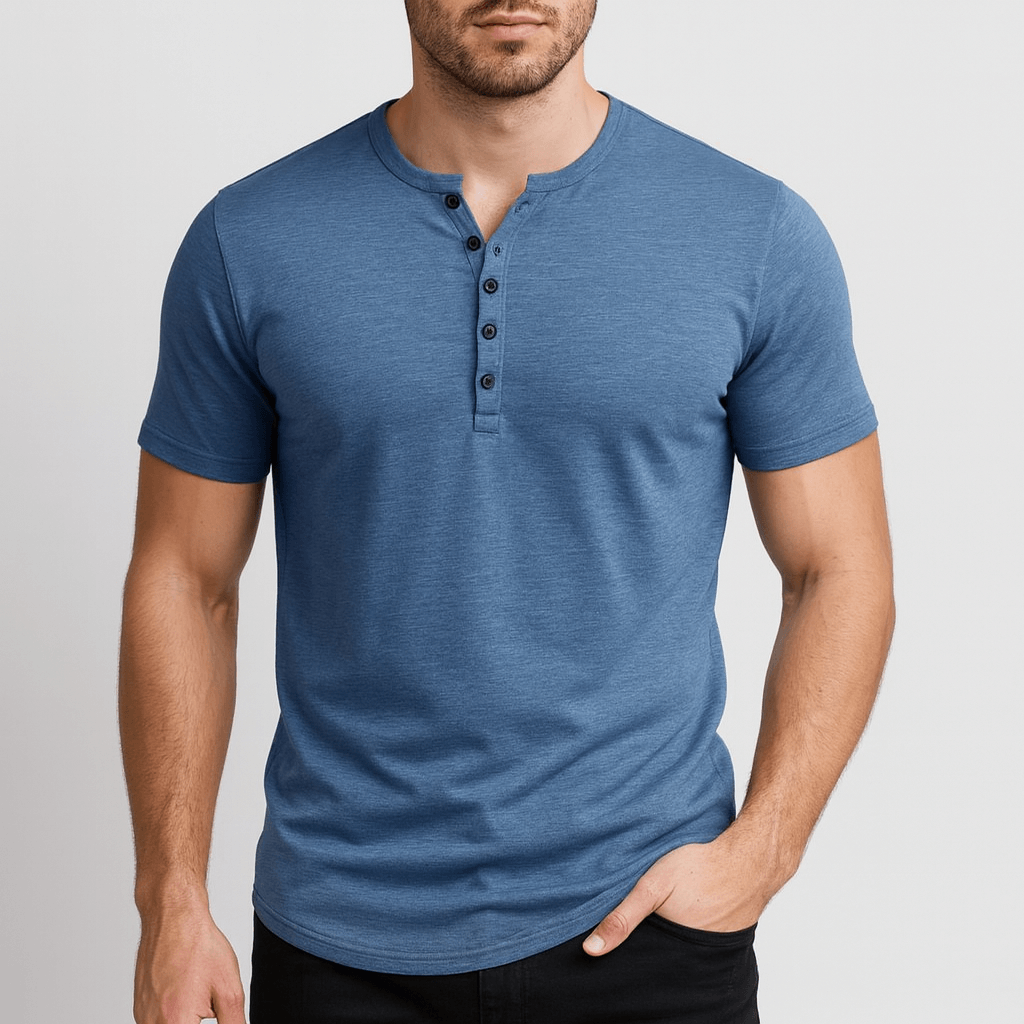 Noirski | Oddychająca koszula Henley o dopasowanym kroju