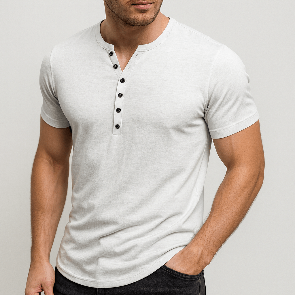 Noirski | Oddychająca koszula Henley o dopasowanym kroju