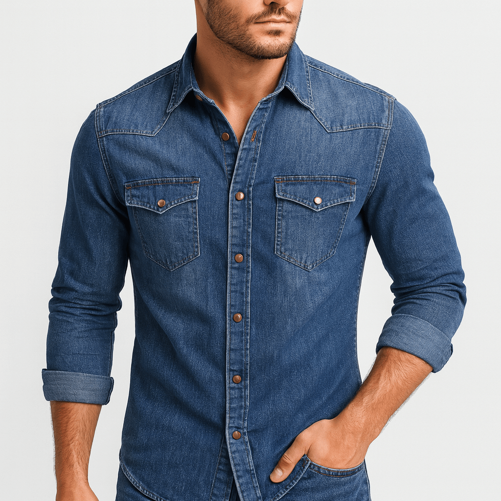 Noirski | Dżinsowa koszula z klasycznym kołnierzykiem