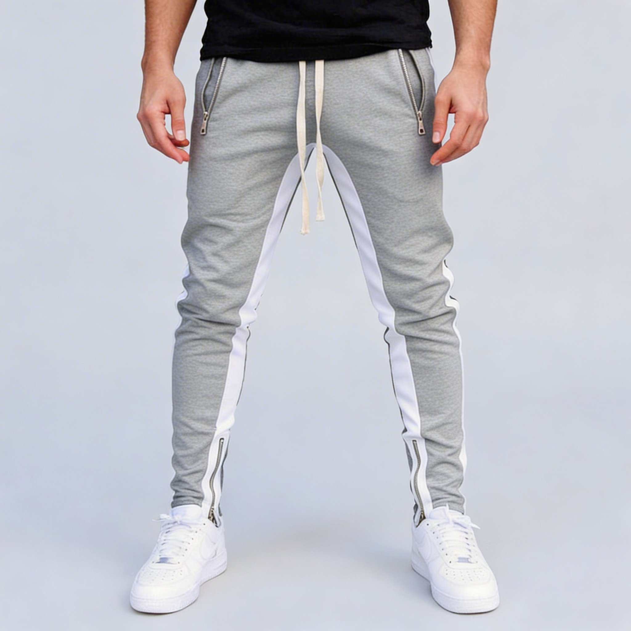 Noirski | Stylowe joggersy w kontrastowe paski