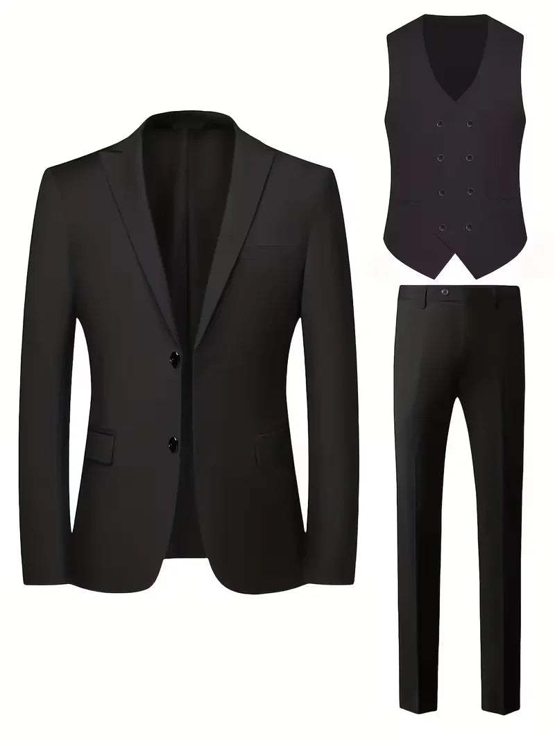 Garnitur męski trzyczęściowy slim fit z kamizelką, na wesele i na galę - garnitur ślubny - zdjęcie 6